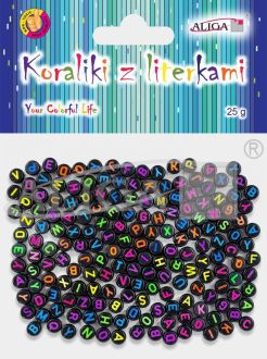 Koraliki PJA-0323 plastikowe z literkami, rozm. 7x4mm, op.25g