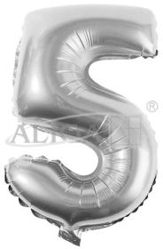 Balony foliowe cyferki BC-34/5/S 34" srebrne, 86 cm