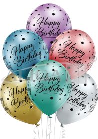 Balony BN06-673 glossy - Happy Birthday -  op. 6 szt.