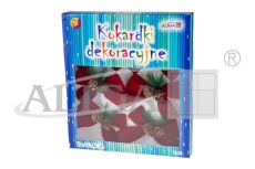 Kokardki dekoracyjne KOK-5730 czerwone, rozm. 9,5cm x 9,5cm, box 6szt.