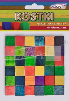 Kostki PK-2106 mix kolorów, op. zawiera 36 szt. rozm.15x15x15 mm