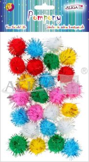 Pompons PM-3472 Mix colors pack.25pcs. dia2,5cm