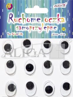 Ruchome oczka MT-6417(161) samop. owalne 20mm/bl.12 szt. 