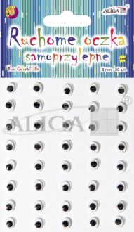 Ruchome oczka MT-6414(158) samop.owalne 8mm/bl. 40 szt.