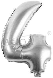 Balony foliowe cyferki BC-34/4/S 34" srebrne, 86 cm