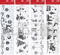 Szablony SZ-04 platikowe świąteczne, 1 plansza, rozm. 14x50cm,