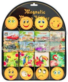 Magnesy MG-6647-MIX 1, 20szt./1 blacha : samochody, ptaki, buźki PROM