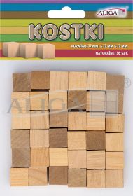 Kostki drewniane PK-0493 bezbarwne 15x15x15mm op.36szt.