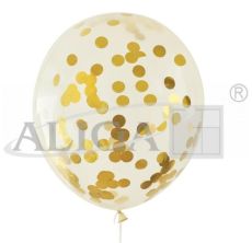 Balony z konfetti BKN-8575 złotym op. 5szt. 30cm