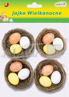 Jajka plastikowe WPJ-5298 w gniazdkach 5cm, op. 4 gniazdka.