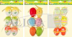 Easter eggs WPJ-8897 plastic, 6 cm. Hand painting. Pack. contains 6 pcs.