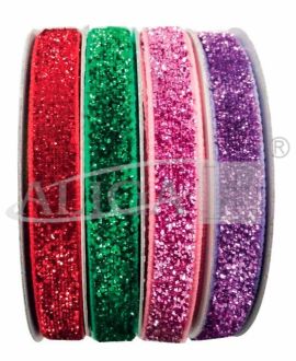 Decorative ribbon.WSD-10-02 velor glitter  6 rol.