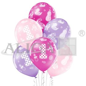 Balony BNP50-191 - 1 urodziny dziewczynki - op. 50 szt. PROM